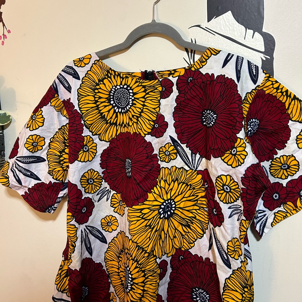 Ankara Floral Print Dress